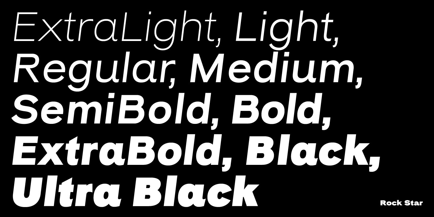 Rock Star Narrow Ultra Black Italic Font preview